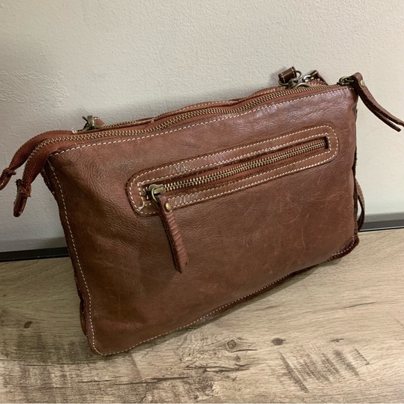 COSTANZA ROTA Brown Leather BASKET WEAVE Shoulder CROSSBODY Bag PURSE Italy - Picture 4 of 8